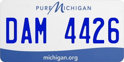 MI license plate DAM4426