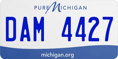 MI license plate DAM4427