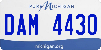 MI license plate DAM4430