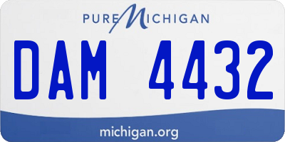 MI license plate DAM4432
