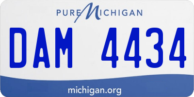 MI license plate DAM4434
