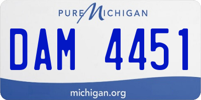 MI license plate DAM4451