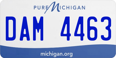MI license plate DAM4463
