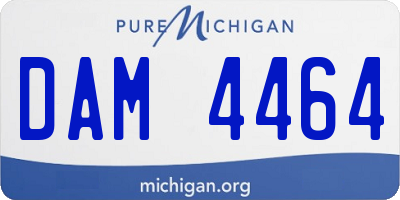 MI license plate DAM4464