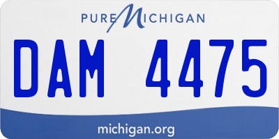MI license plate DAM4475