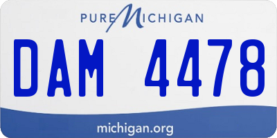 MI license plate DAM4478