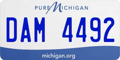 MI license plate DAM4492