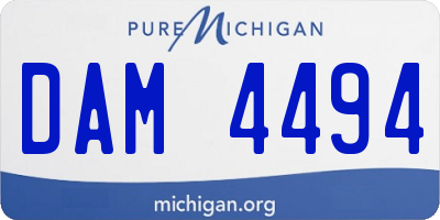 MI license plate DAM4494