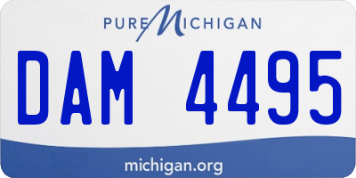 MI license plate DAM4495