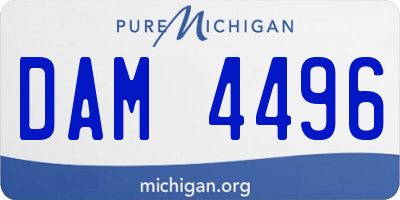 MI license plate DAM4496