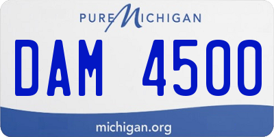 MI license plate DAM4500