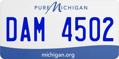 MI license plate DAM4502