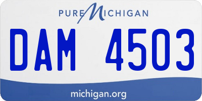 MI license plate DAM4503