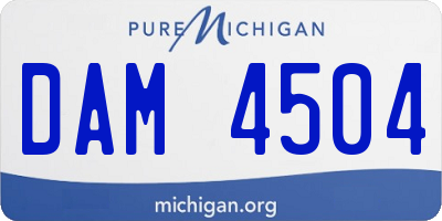 MI license plate DAM4504