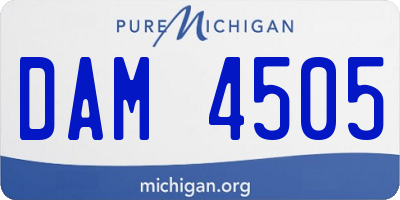 MI license plate DAM4505
