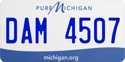 MI license plate DAM4507