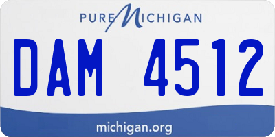 MI license plate DAM4512