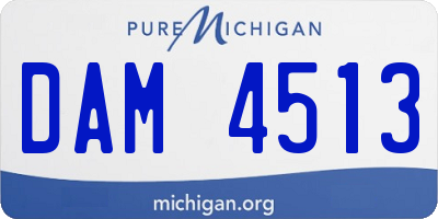 MI license plate DAM4513