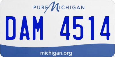 MI license plate DAM4514