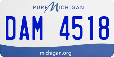 MI license plate DAM4518