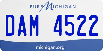 MI license plate DAM4522