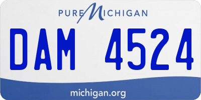 MI license plate DAM4524