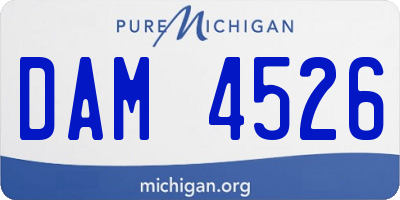 MI license plate DAM4526