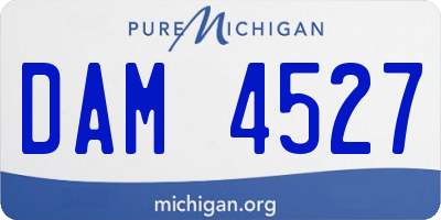 MI license plate DAM4527