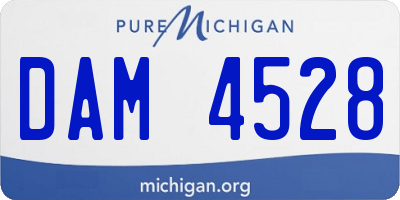MI license plate DAM4528