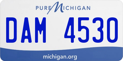 MI license plate DAM4530
