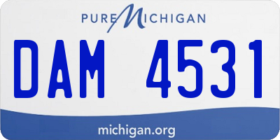 MI license plate DAM4531