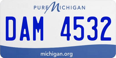 MI license plate DAM4532