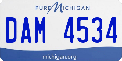 MI license plate DAM4534