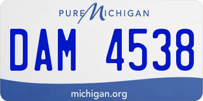 MI license plate DAM4538
