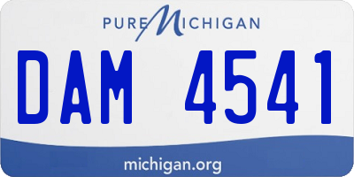 MI license plate DAM4541