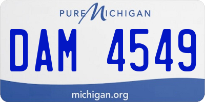 MI license plate DAM4549