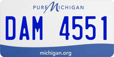 MI license plate DAM4551