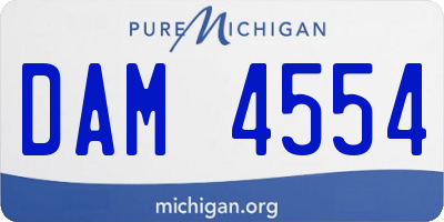MI license plate DAM4554