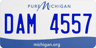 MI license plate DAM4557