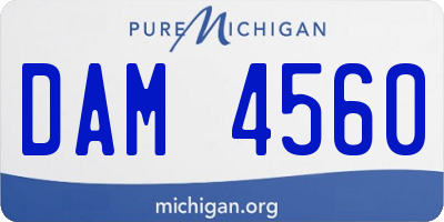 MI license plate DAM4560
