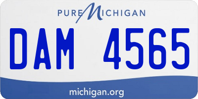 MI license plate DAM4565