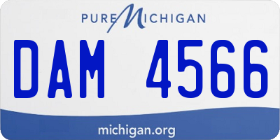 MI license plate DAM4566