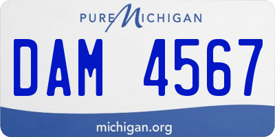 MI license plate DAM4567