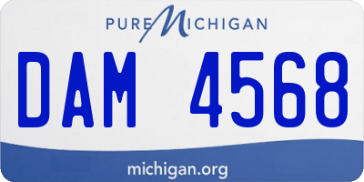 MI license plate DAM4568