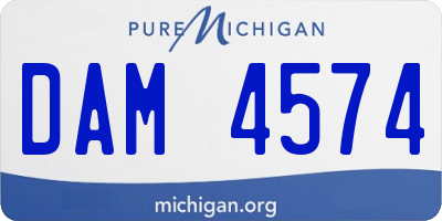 MI license plate DAM4574