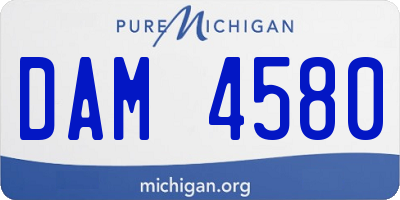MI license plate DAM4580