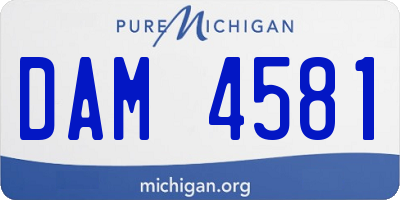 MI license plate DAM4581