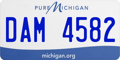 MI license plate DAM4582