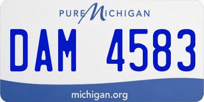 MI license plate DAM4583