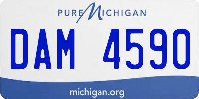 MI license plate DAM4590